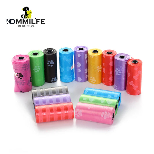 KOMMILIFE 10 Rolls Dog Poop Bag Biodegradable 20Pcs a Roll Pet Waste Bag for Dogs Outdoor Dog Poop Scooper Dispenser Garbage Bag