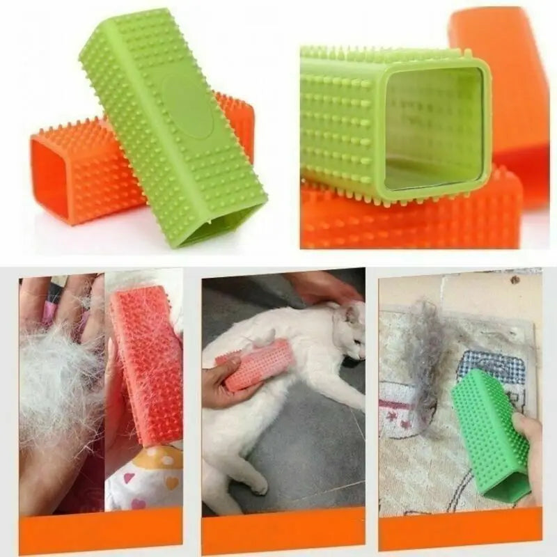 Silicone Pet Hair Remover Pet Cat Dog Fur Grooming Home Furniture Carpet Clothe Sofa Cleaner Brush Cat Massage Clean Hair Brush